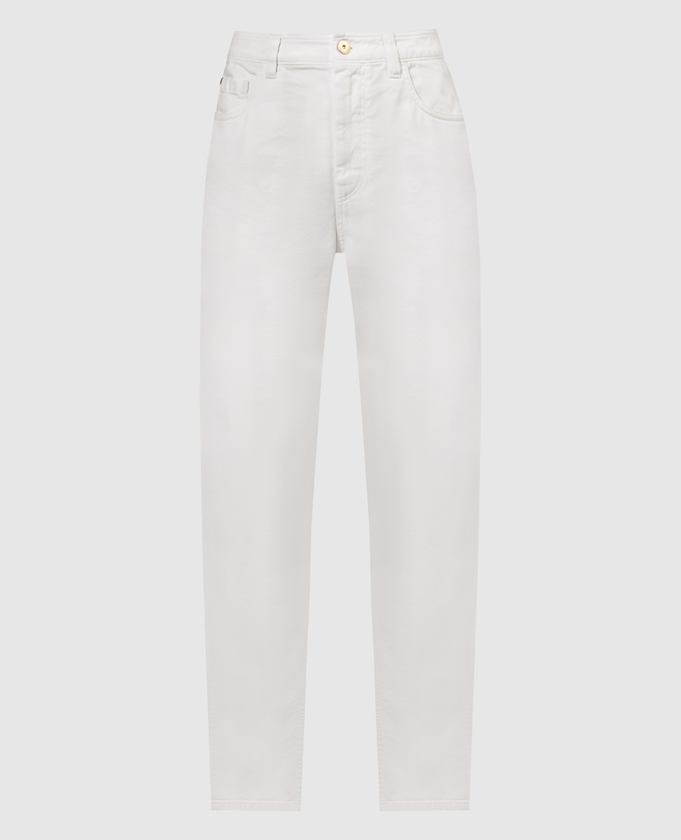Белые джинсы с цепочкой мониль