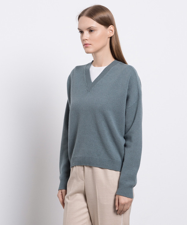 Peserico Зеленый пуловер из шерсти, шелка и кашемира S99022F07K09018 изображение 3