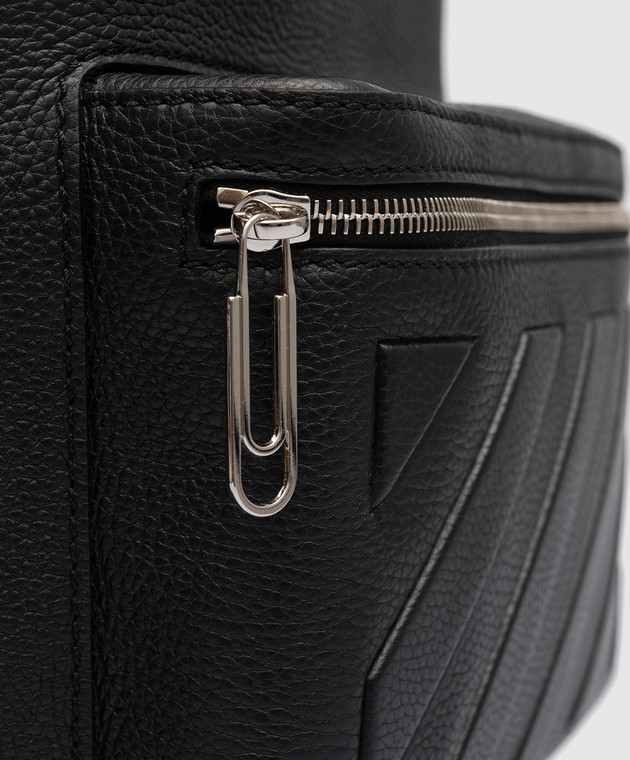 Off-White Black Leather Binder Backpack