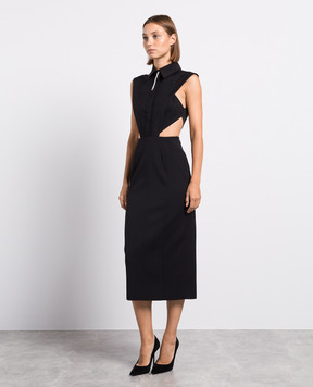 Materiel Чорна сукня з фігурними вирізами MPF23N1791DRBK