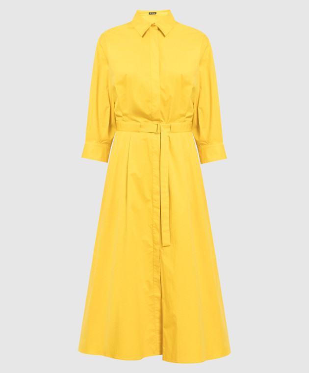 Loro Piana Жовта сукня-сорочка з драпіруванням FAM1291