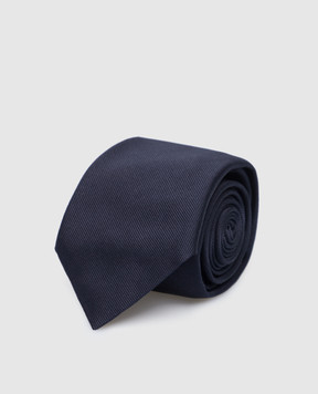 Brunello Cucinelli Темно-синий галстук из шелка MM8860018