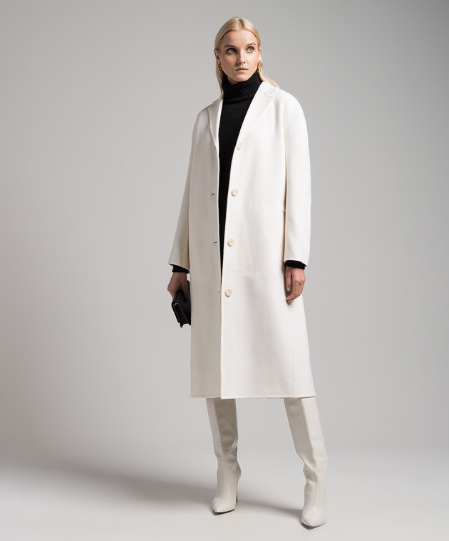 Theory White wool and cashmere coat N0801410 image 2