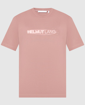 Helmut Lang Рожева футболка з принтом логотипа SPACE N10HM512