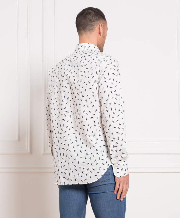 Canali White shirt with contrasting print GL02882L7B1 изображение 4