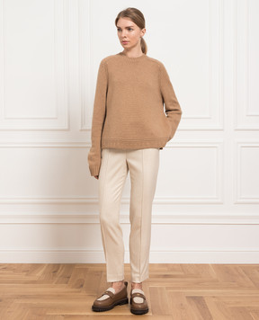 Loro Piana Бежевые брюки из кашемира и шелка FAI8499