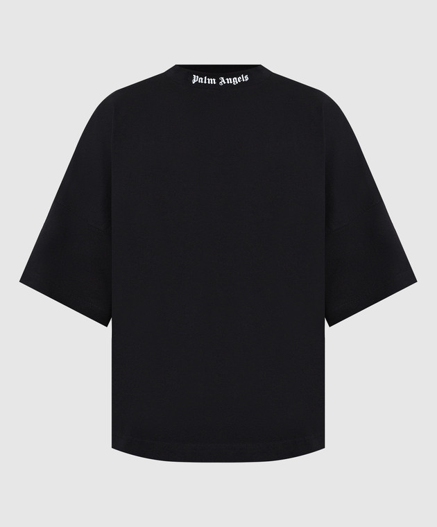 Palm Angels Чорна футболка з фактурним принтом логотипу PMAA002C99JER001