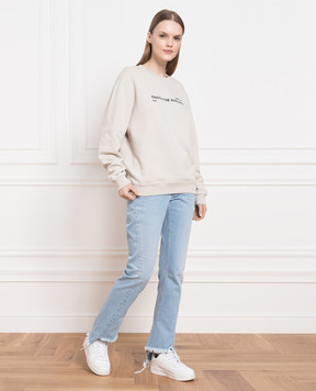 Off-White Бежевий світшот з контрастним принтом OWBA055S23JER003