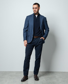 Cashmere&Whiskey Синій джемпер з вовни мериноса 77397