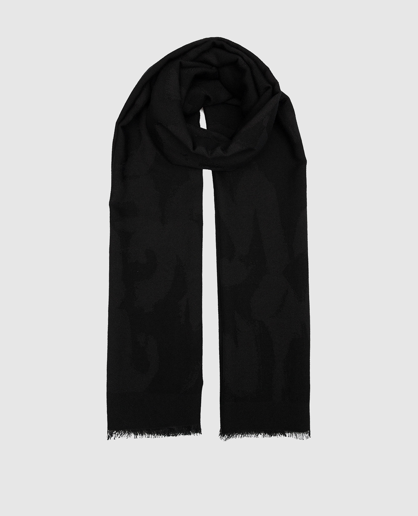 Черный шарф с шерстью и шелком в логотипе шаблон Graffiti.