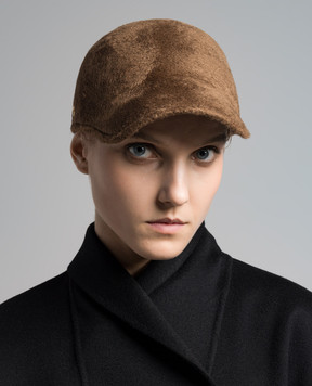 Loro Piana Коричневая кепка из меха кролика FAN3446