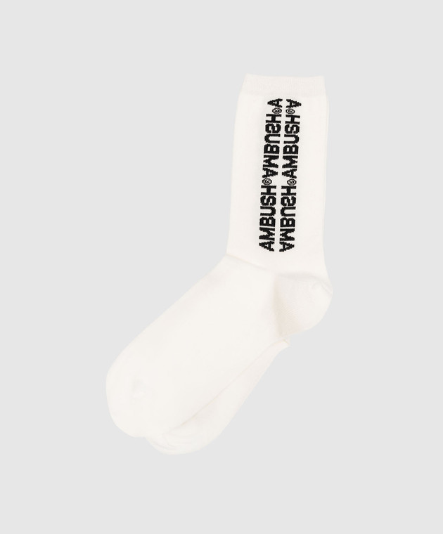 AMBUSH White socks with logo print BMRA014S23KNI001 image 2