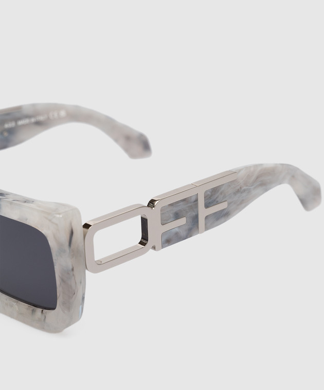Off-White - Gray Boston sunglasses with a marble pattern OERI073S23PLA001 -  buy with Czech Republic delivery at Symbol