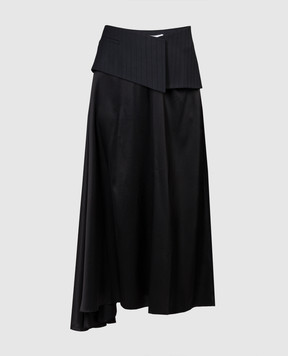 Materiel Черная асимметричная юбка с шелком. MRE24TSA578SKBK