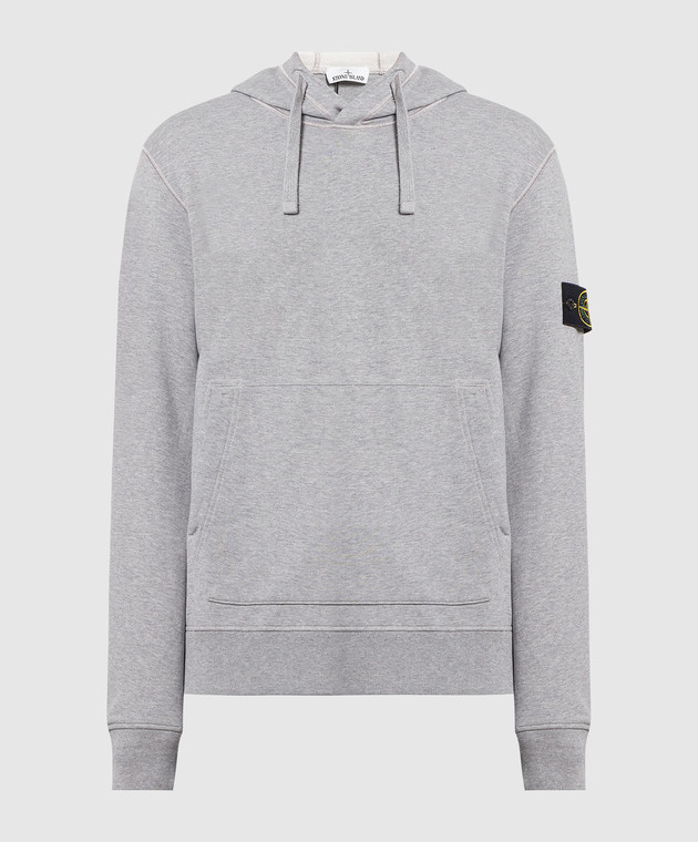 Stone Island Gray hoodie with logo patch 101564151