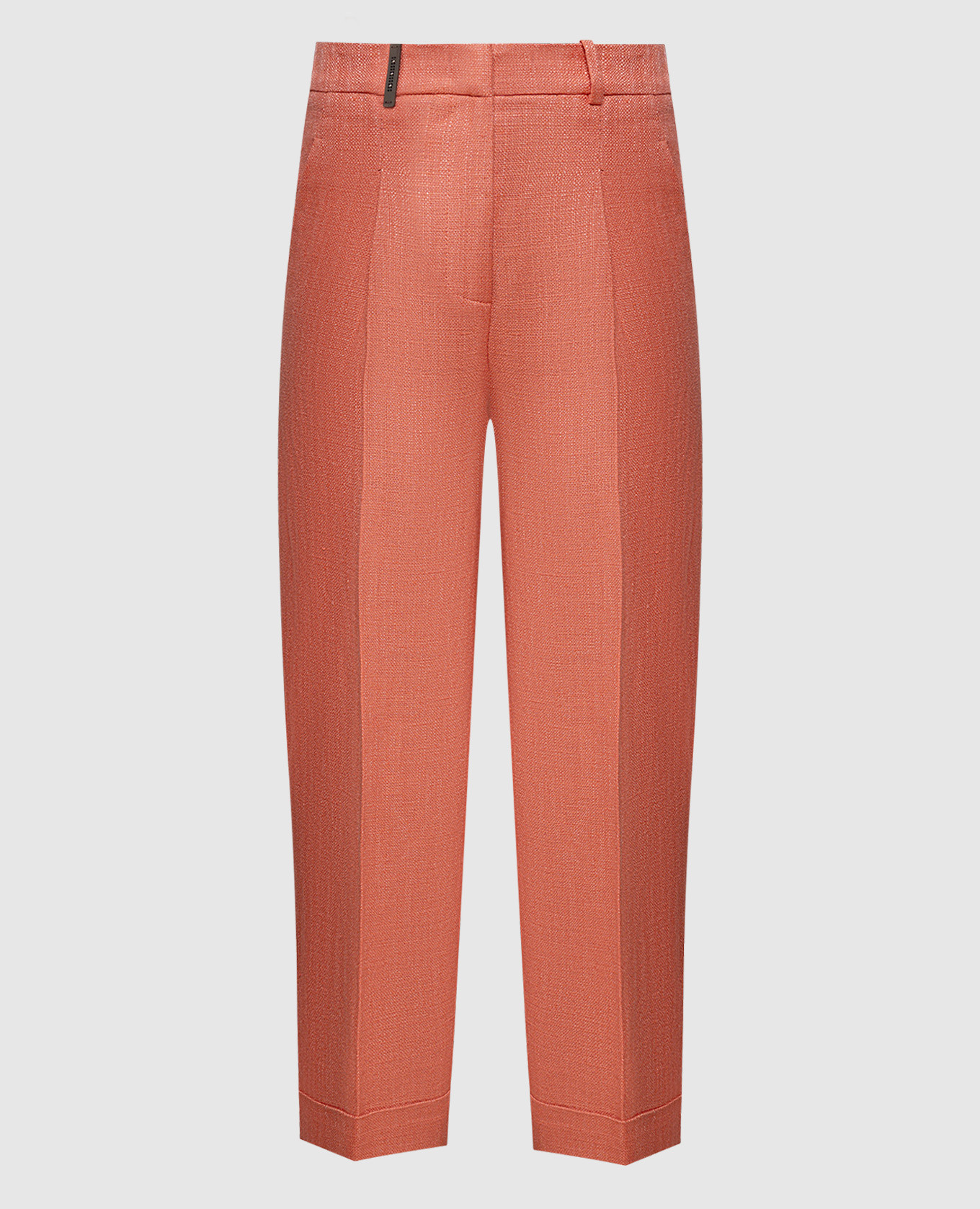 Оранжевые брюки с льном