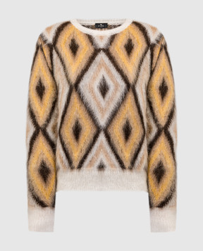 Etro Бежевый свитер в геометрический узор D119609228