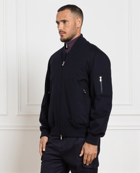 Brunello Cucinelli Синий бомбер из шерсти MM4636474