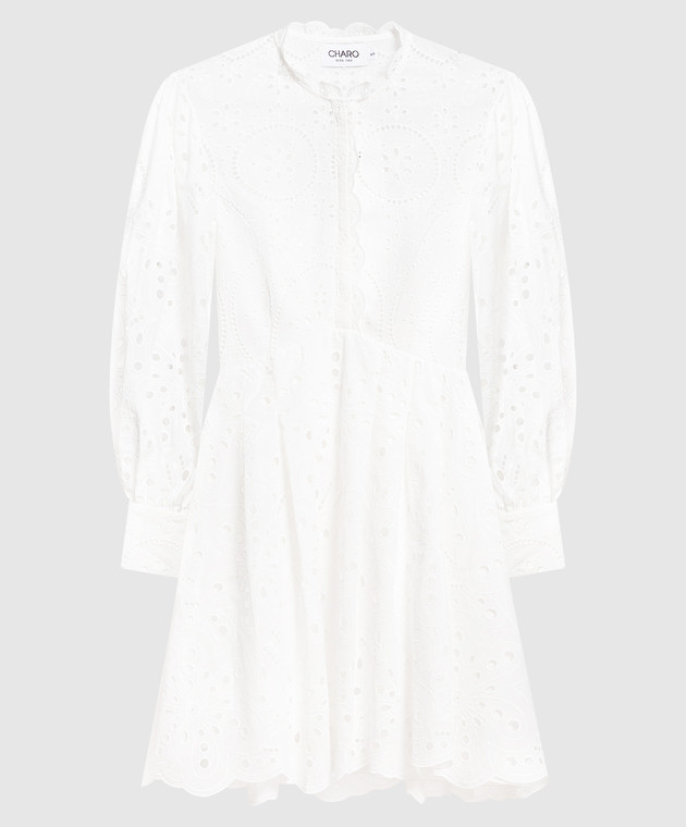Charo Ruiz Franca white mini dress with broderie embroidery 233619