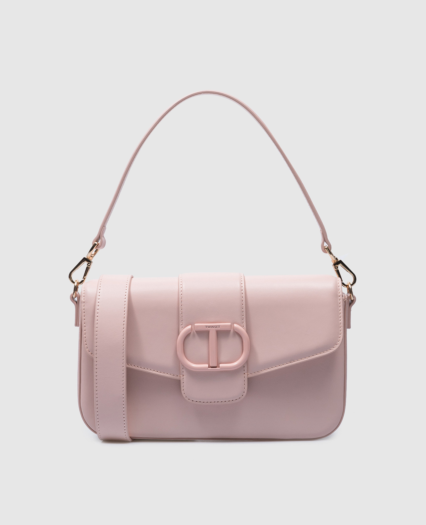 Amie pink leather messenger bag