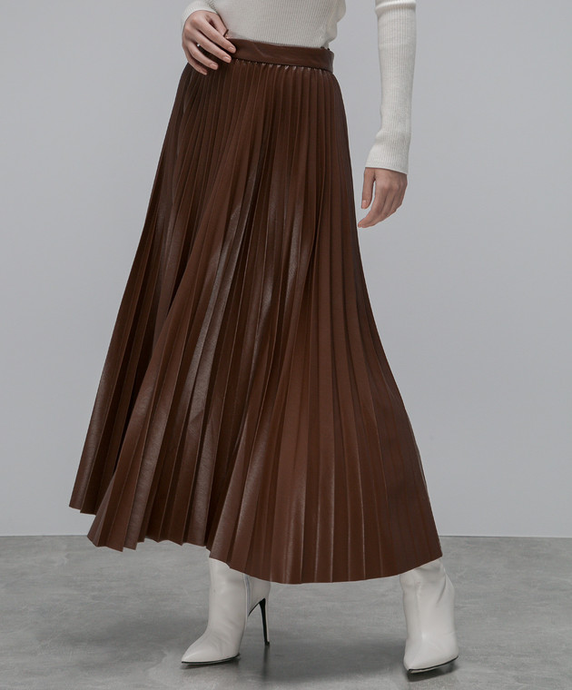 Max Mara Weekend - Коричневая юбка плиссе Newport NEWPORT купить в