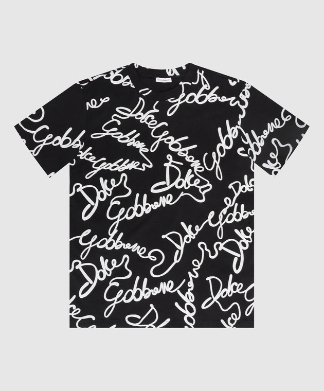 Dolce&Gabbana Дитяча чорна футболка з логотипом L4JTDMG7A9X56