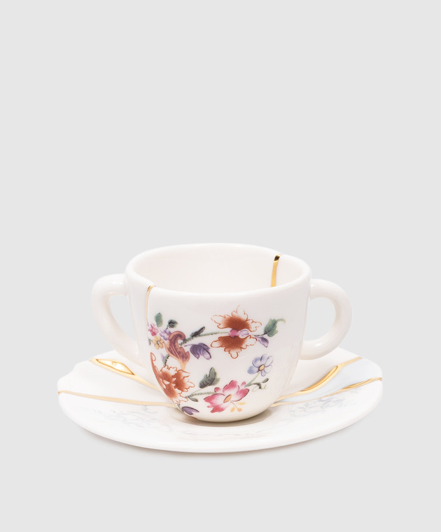 SELETTI - Kintsugi White Porcelain Coffee Cup and Saucer Set with Print and  Gold Trim 09641 - buy with European delivery at Symbol