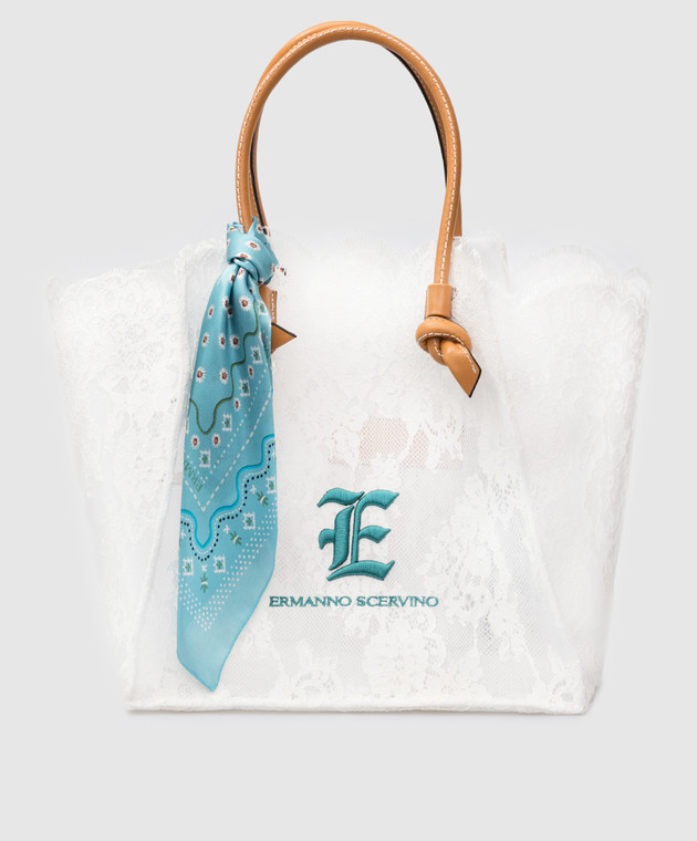 Ermanno Scervino Ажурна сумка-шоппер LoveLace з емблемою D403S382PZZ
