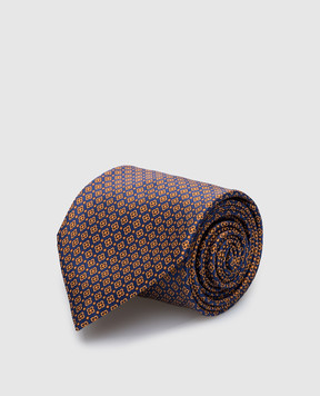 Stefano Ricci Теракотова шовкова краватка у візерунок CH45041