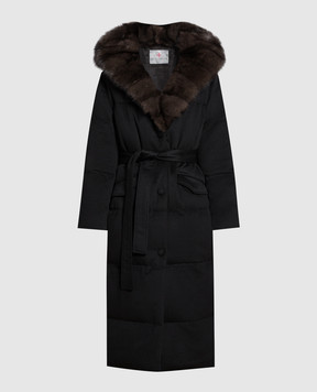 Be Florence Черный пуховик из кашемира с мехом соболя BE2341LOROPIANAXXDARK
