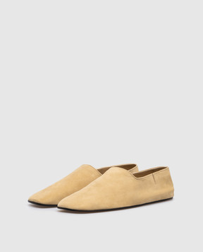 Loro Piana Бежевые замшевые мокасины Gravina FAM9286