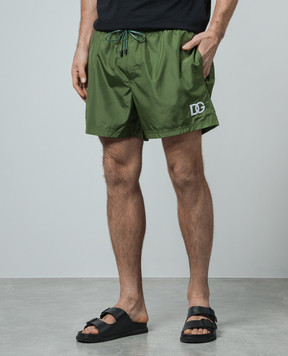Dolce&Gabbana Зелені шорти для плавання з нашивкою логотипа M4F29TFUSFW