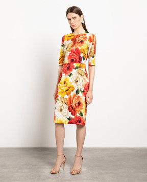 Dolce&Gabbana Сукня в принт Піони F66B6TFSRK7