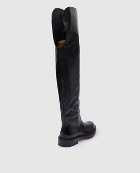 Santoni Черные кожаные ботфорты WSAL70563BJ2TLGA