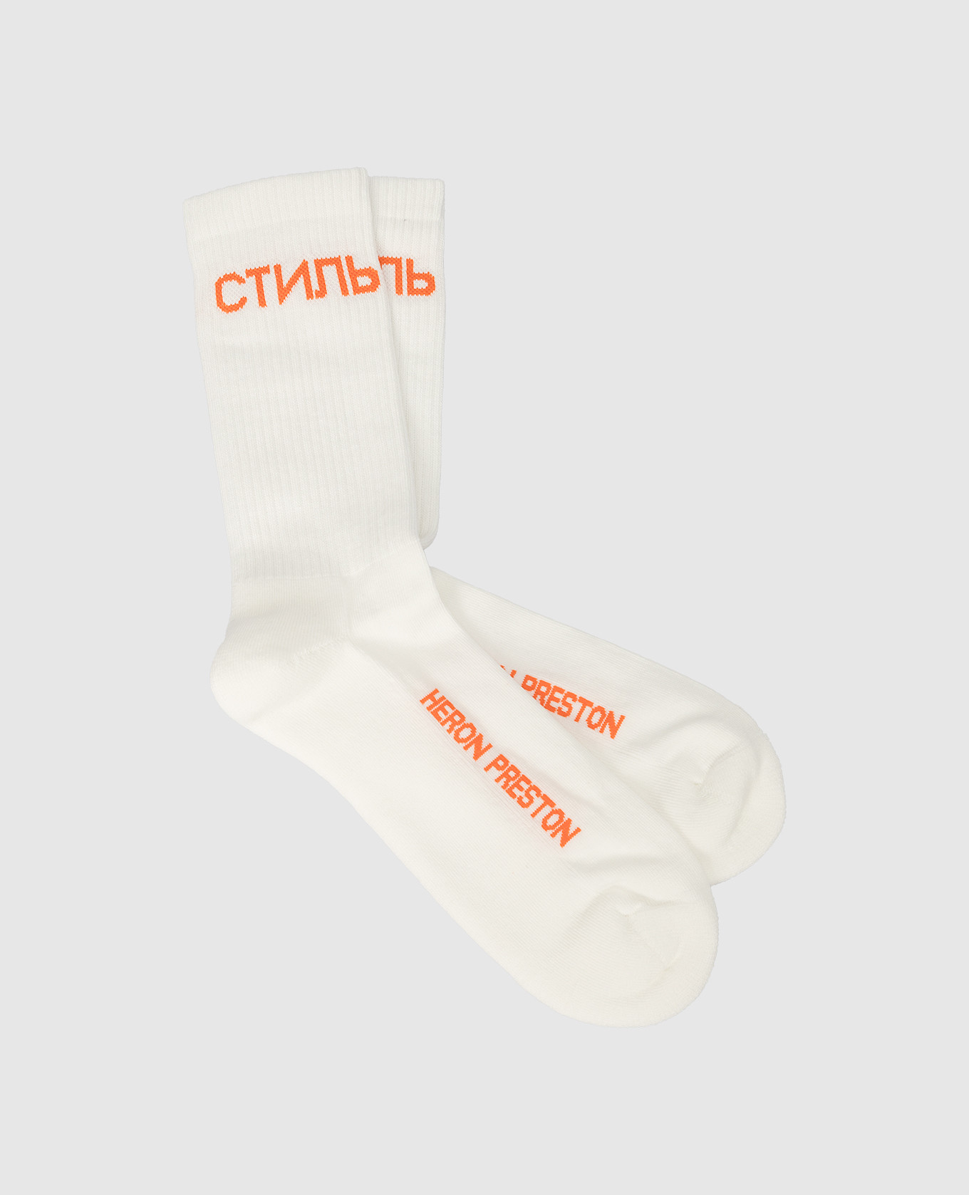 Белые носки с узором логотипа стиль