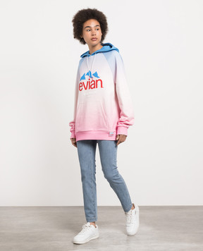 Balmain Розовое худи Balmain x Evian с логотипом AF2JT020GD01