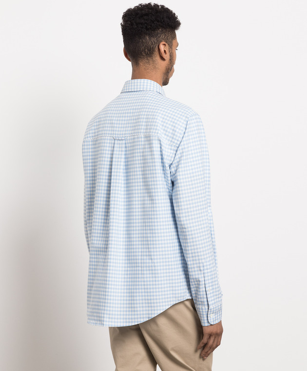 Ami Paris Голубая рубашка в клетку HSH113CO0023 изображение 4