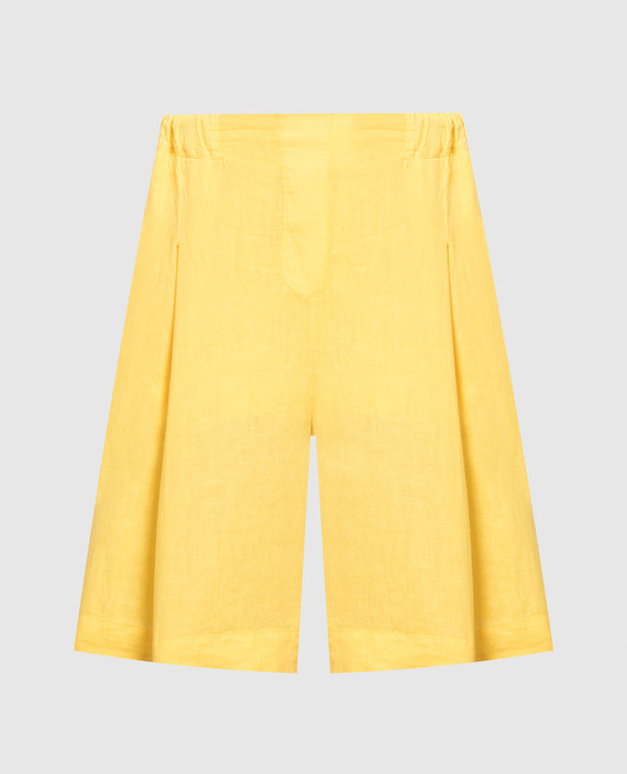 Yellow linen shorts