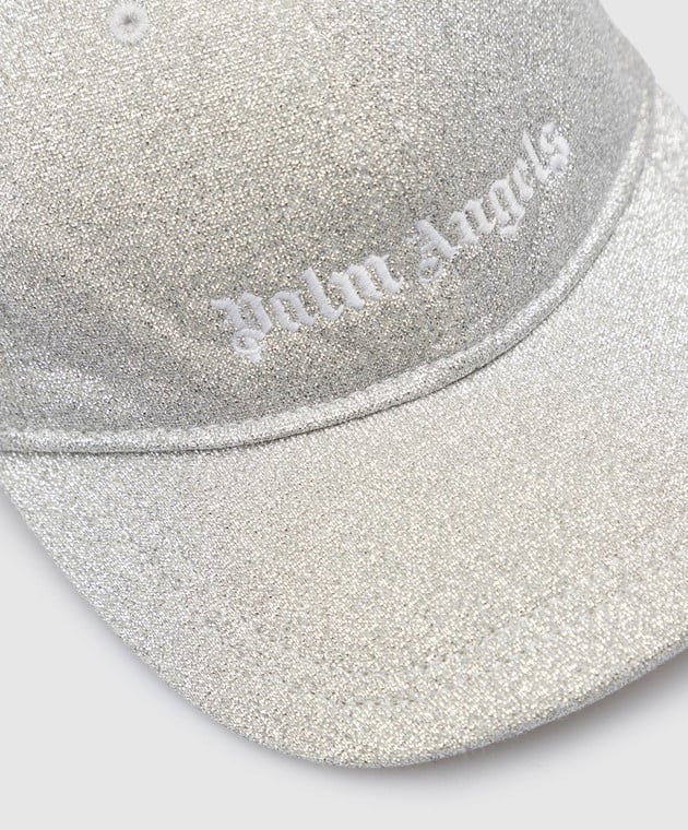 Palm Angels Дитяча срібляста кепка з вишивкою логотипу PGLB001F22FLE001 зображення 3