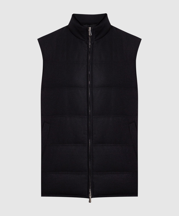 Enrico Mandelli Black down vest made of wool and cashmere A7T7723821