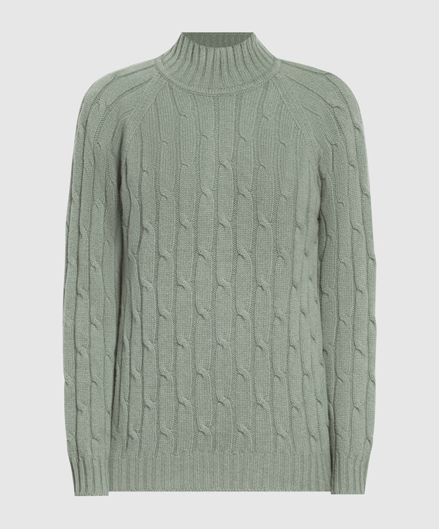 Babe Pay Pls Green sweater made of cashmere in a textured pattern MD9701305341TR