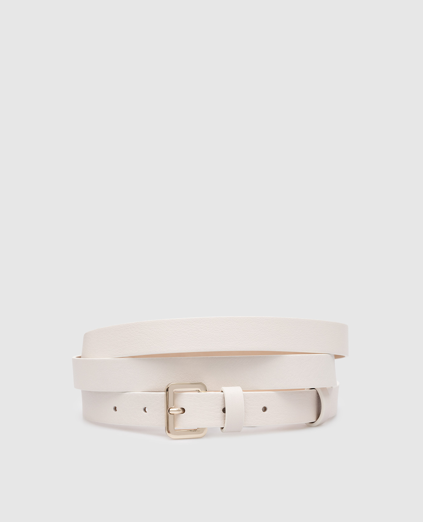 MALAGA white leather belt