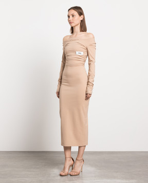 Dolce&Gabbana Бежева сукня з драпіруванням F6BIATFUGPO