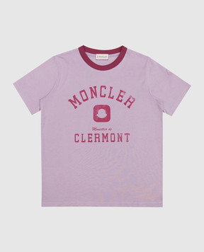 Moncler ENFANT Фіолетова футболка з принтом логотипу 8C00009899WA1214