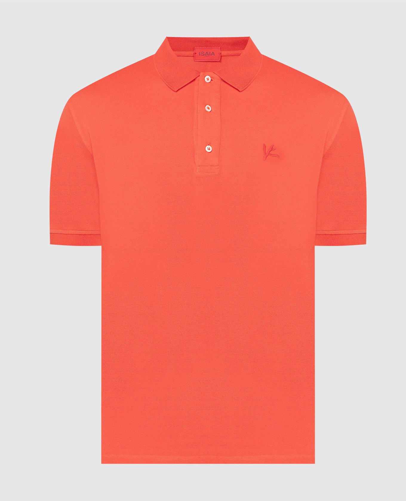 Red polo shirt with logo embroidery