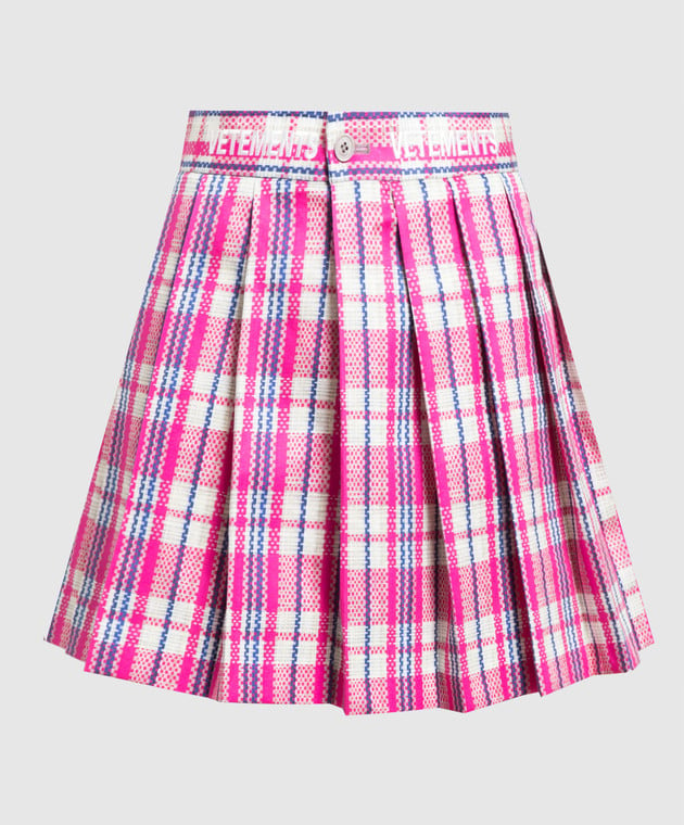 Vetements Pink skirt with pleated check UE54SK380H