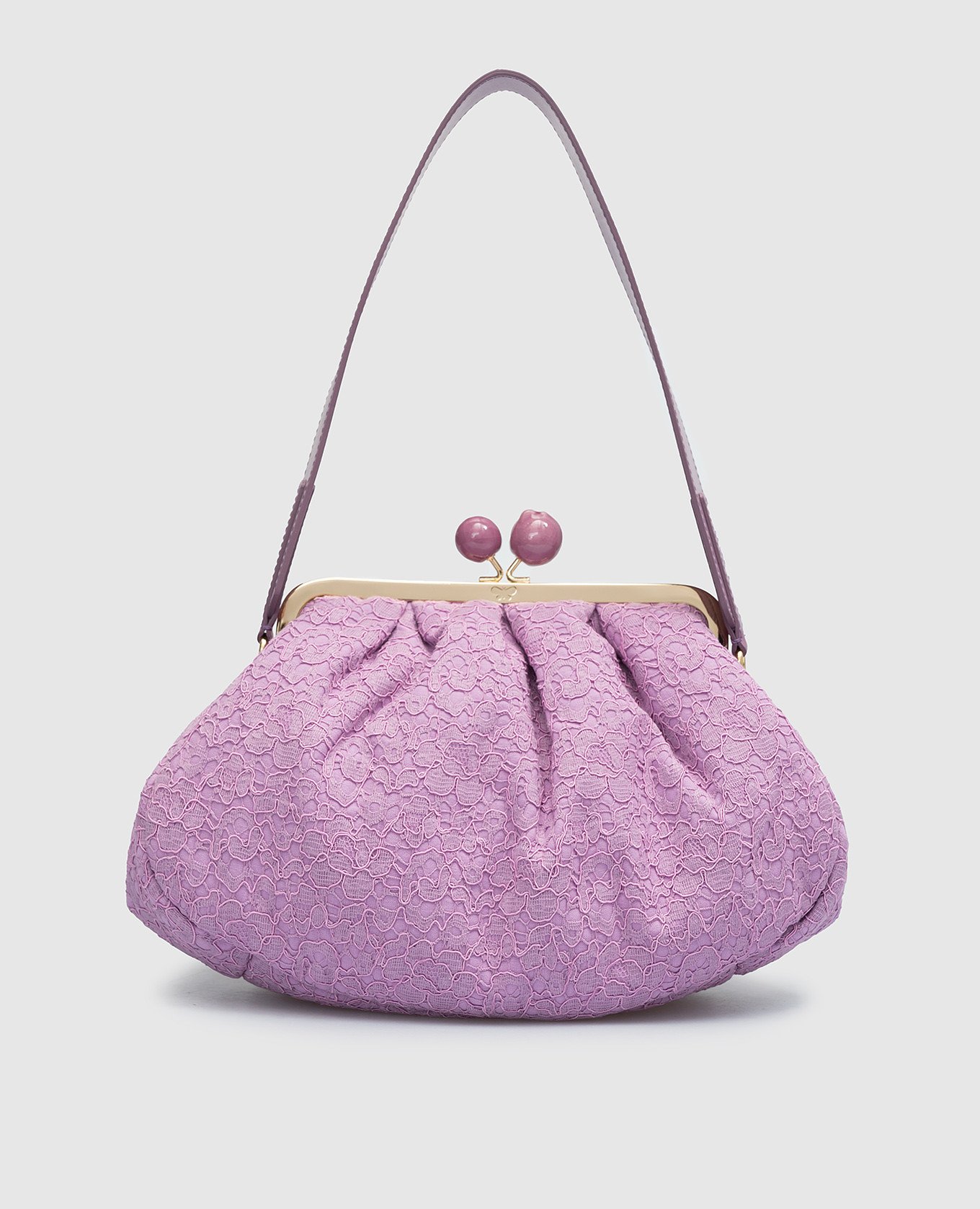 Фиолетовая сумка с кружевом