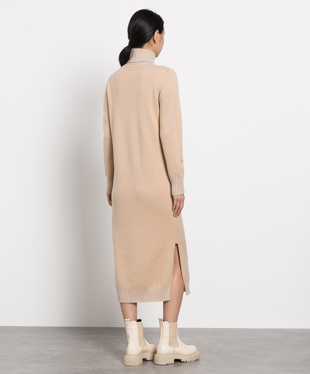 Peserico Бежева сукня- светр з ланцюжком моніллю S92192F07A9018 зображення 4