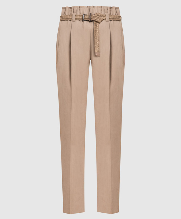 Brunello Cucinelli Brown pants with a belt MH126P7641