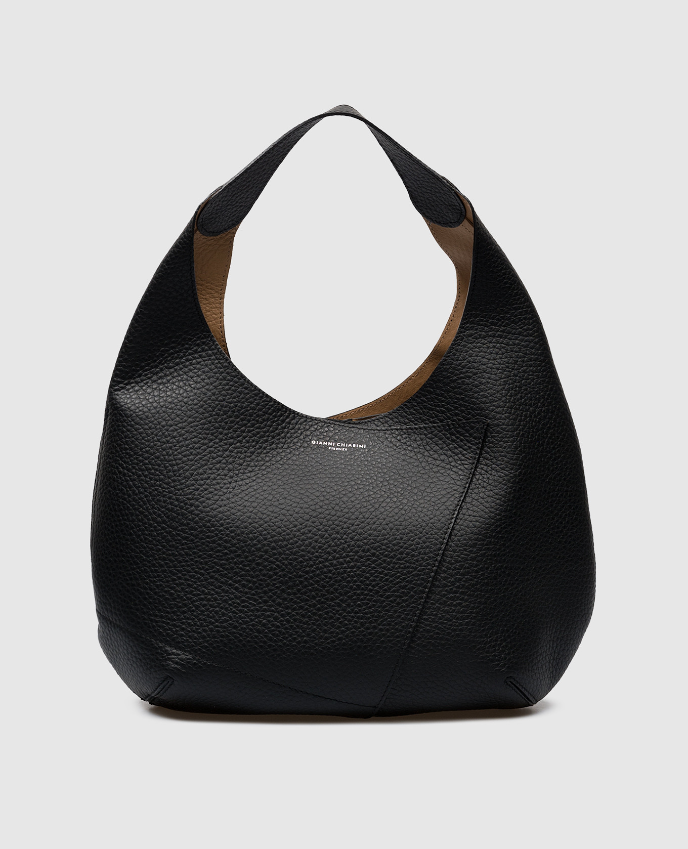 Euforia black leather bag with logo print